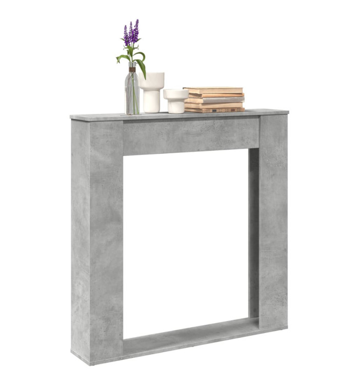  Cadre de cheminée gris béton 100x20x100 cm bois d'ingénierie | Mobilier & Déco