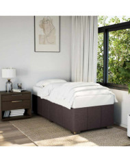 Cadre de lit sans matelas marron foncé 100x200 cm tissu | Mobilier & Déco