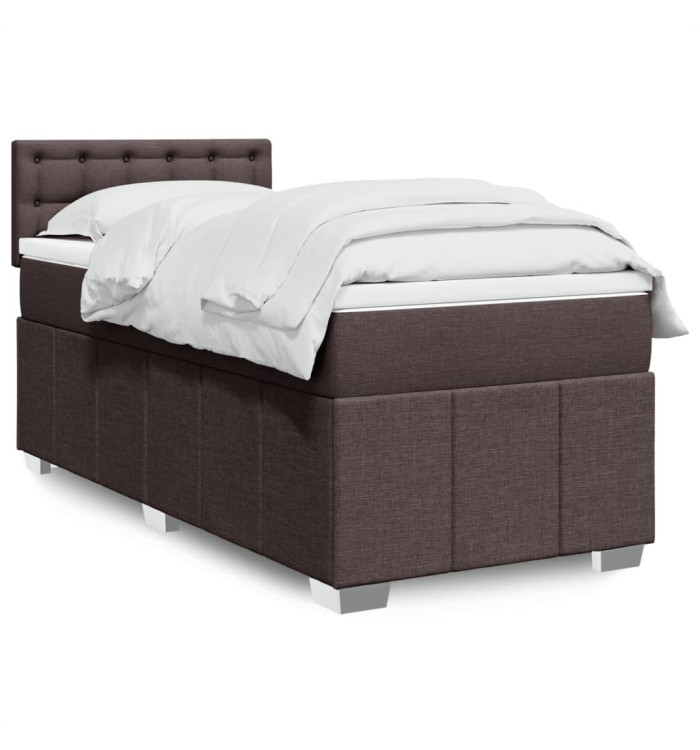 Sommier à lattes de lit avec matelas Marron foncé 100x200 cm | Mobilier & Déco