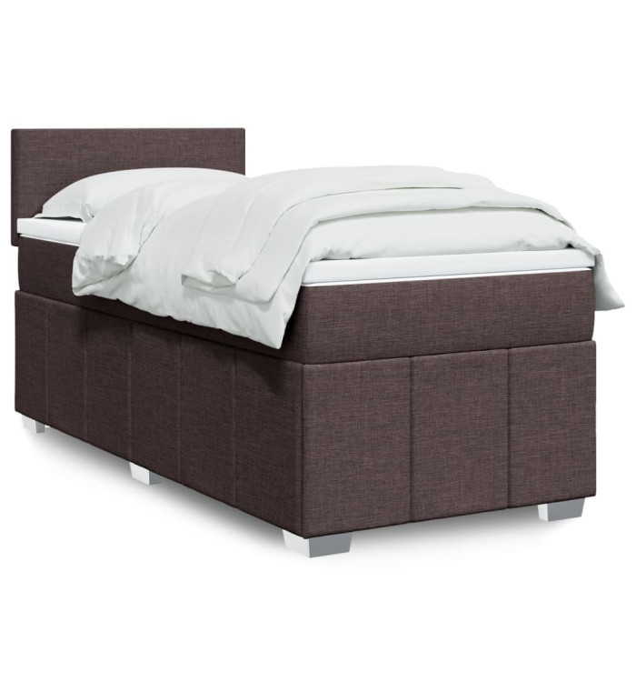 Sommier à lattes de lit avec matelas Marron foncé 100x200 cm | Mobilier & Déco