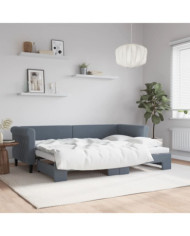 Lit de jour avec gigogne sans matelas gris foncé 80x200 cm | Mobilier & Déco