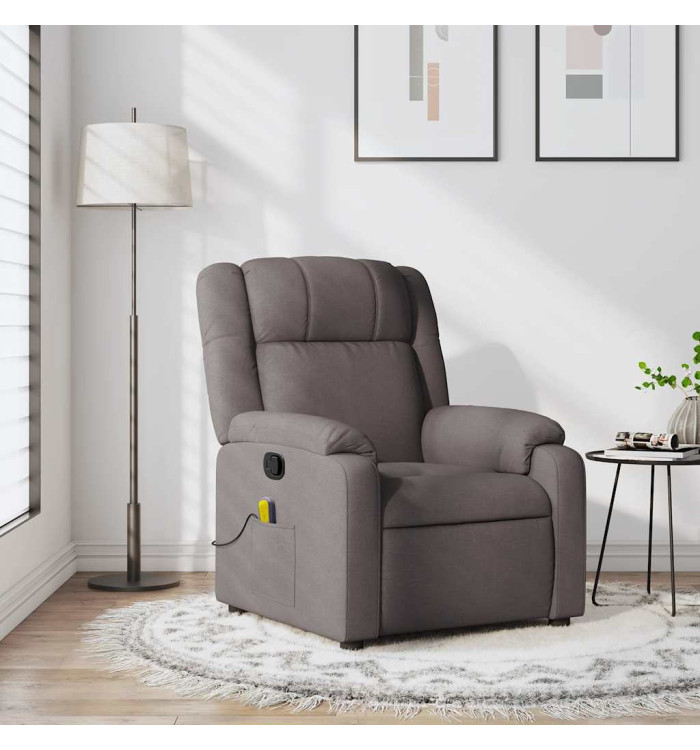 Fauteuil de massage inclinable Taupe Tissu | Mobilier & Déco
