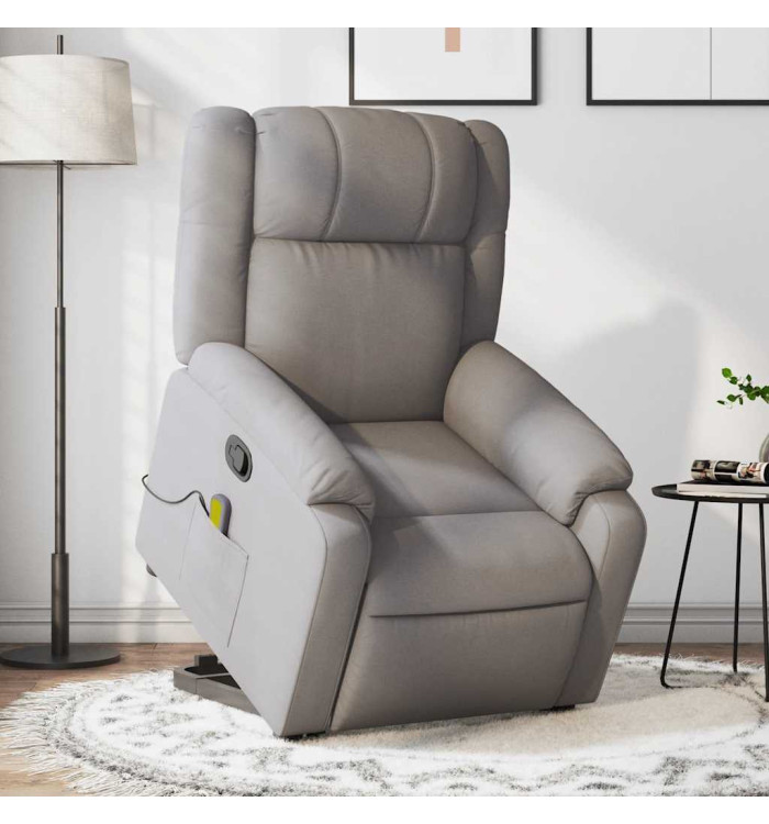 Fauteuil inclinable de massage Taupe Tissu | Mobilier & Déco