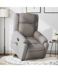Fauteuil inclinable de massage Taupe Tissu | Mobilier & Déco