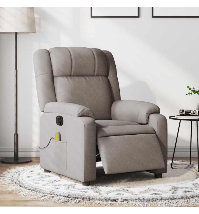 Fauteuil de massage inclinable électrique Taupe Tissu | Mobilier & Déco