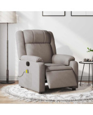 Fauteuil de massage inclinable électrique Taupe Tissu | Mobilier & Déco