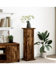 Piédestal avec rangement chêne fumé 31x30x90 cm bois ingénierie | Mobilier & Déco