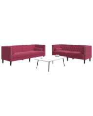 Ensemble de canapé Chesterfield et traversins 2 pcs velours | Mobilier & Déco