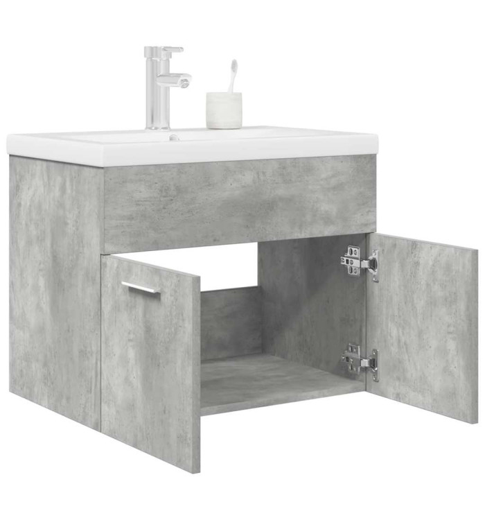 Armoire lavabo de salle de bain avec bassin intégré et robinet | Mobilier & Déco