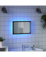 Miroir de salle de bain à LED chêne marron bois d'ingénierie | Mobilier & Déco