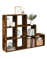Étagère séparatrice de pièce 3 niveaux chêne fumé | Mobilier & Déco