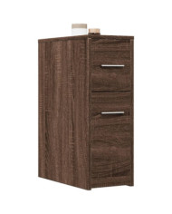 Armoire de salle de bain étroite avec roulettes chêne marron | Mobilier & Déco