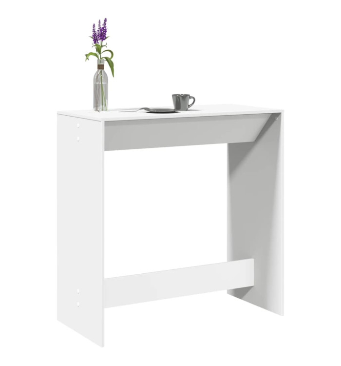Table de bar blanc 102x50x103,5 cm bois d'ingénierie | Mobilier & Déco