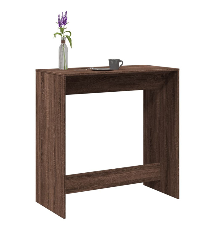 Table de bar chêne marron 102x50x103,5 cm bois d'ingénierie | Mobilier & Déco