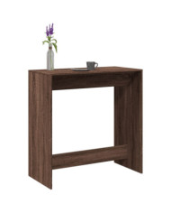 Table de bar chêne marron 102x50x103,5 cm bois d'ingénierie | Mobilier & Déco