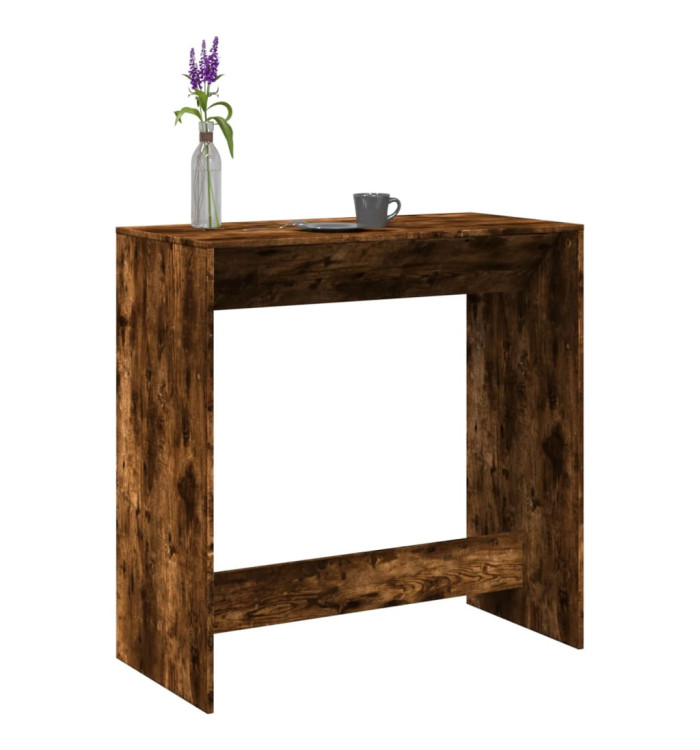 Table de bar chêne fumé 102x50x103,5 cm bois d'ingénierie | Mobilier & Déco