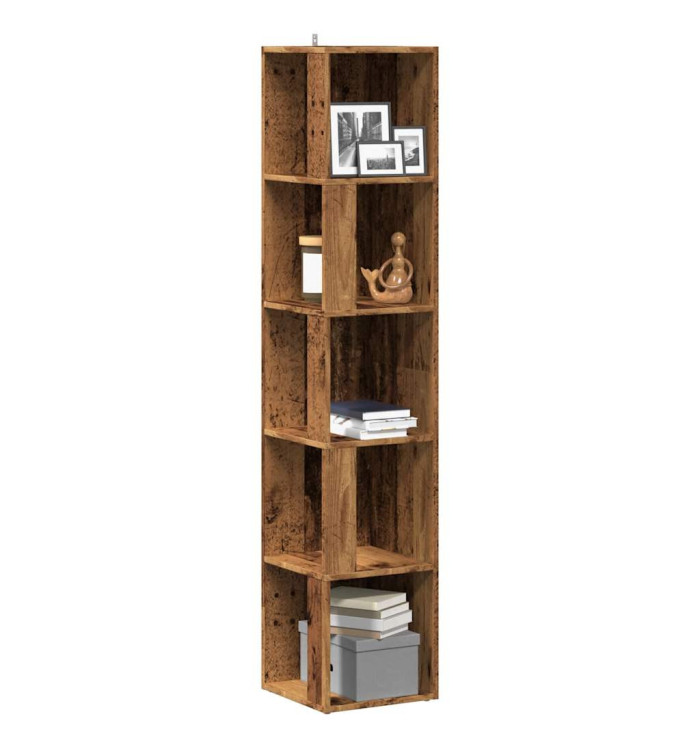 Armoire d'angle vieux bois 33x33x165 cm bois d'ingénierie | Mobilier & Déco