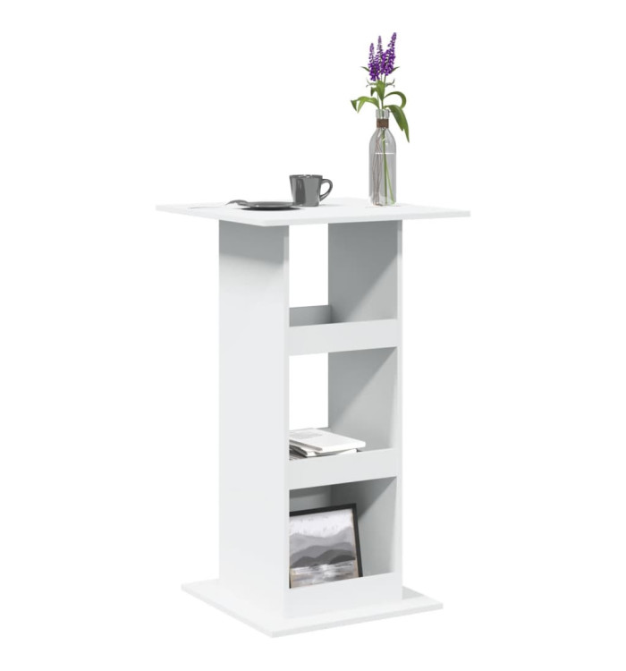Table de bar avec rangement blanc 60x60x102cm bois d’ingénierie | Mobilier & Déco