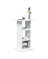 Table de bar avec rangement blanc 60x60x102cm bois d’ingénierie | Mobilier & Déco