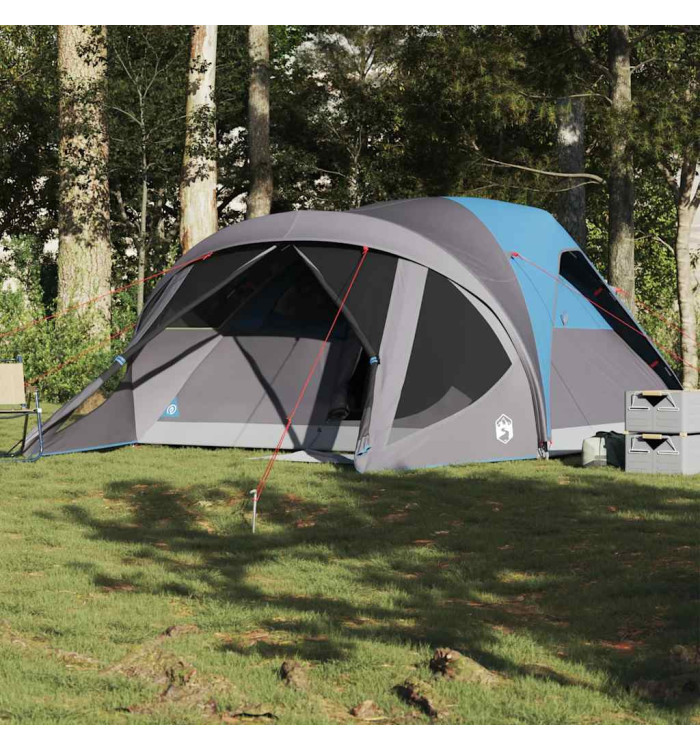 Tente familiale tunnel 6 personnes bleu imperméable | Mobilier & Déco