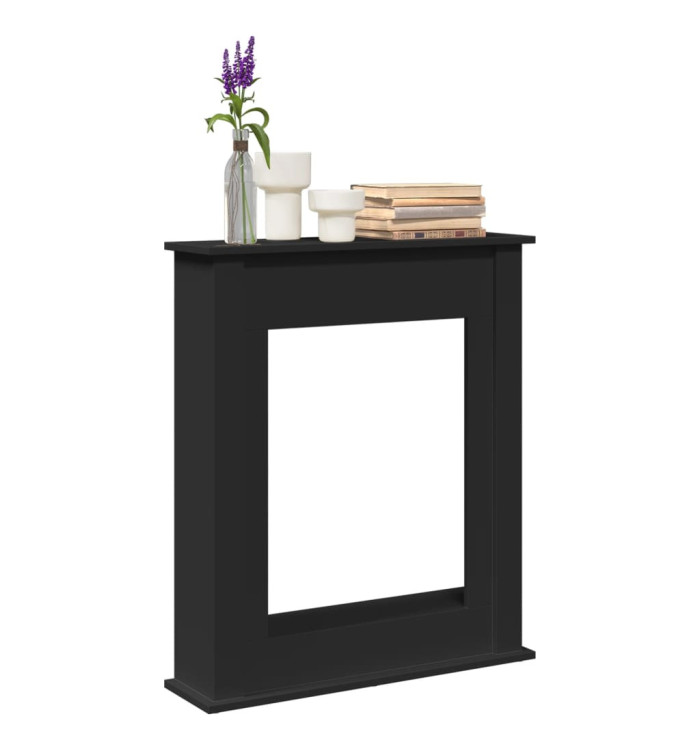  Cadre de cheminée noir 75x20x87,5 cm bois d'ingénierie | Mobilier & Déco