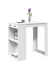 Table de bar blanc 102x70x103,5 cm bois d'ingénierie | Mobilier & Déco
