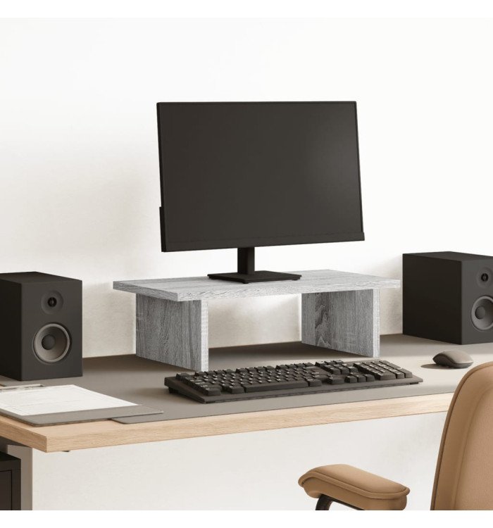 Support de moniteur sonoma gris 50x27x15 cm bois d'ingénierie | Mobilier & Déco