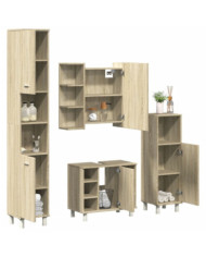 Ensemble de meubles de salle de bain 4 pcs chêne sonoma | Mobilier & Déco
