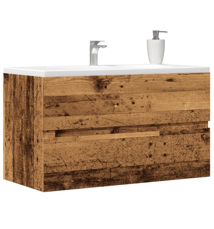 Armoire d'évier vieux bois 90x38,5x45 cm bois d'ingénierie | Mobilier & Déco