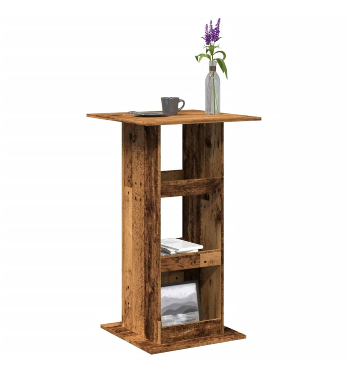 Table de bar avec rangement vieux bois bois d’ingénierie | Mobilier & Déco