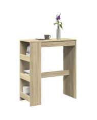 Table de bar avec étagères chêne sonoma bois d'ingénierie | Mobilier & Déco