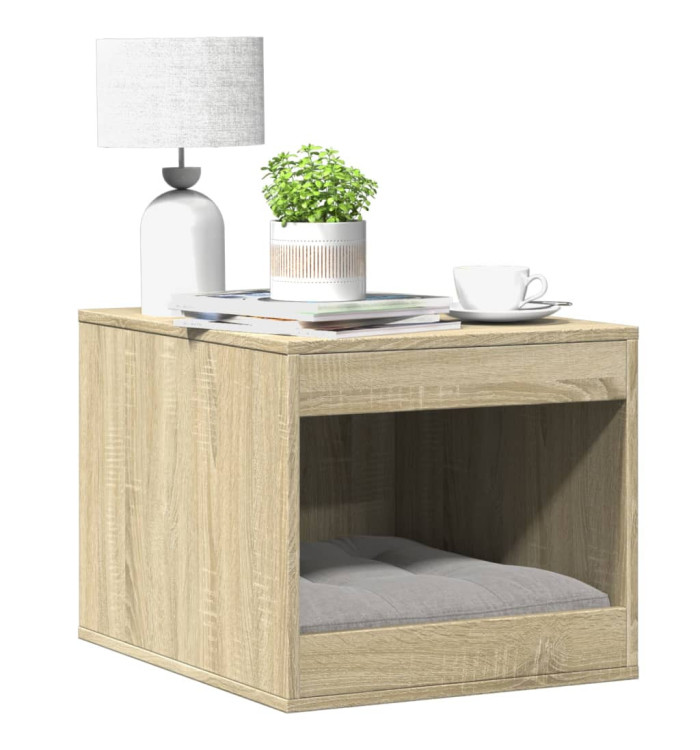 Meuble de bac à litière pour chat chêne sonoma bois ingénierie | Mobilier & Déco