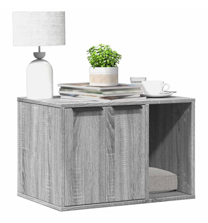 Meuble de bac à litière pour chat sonoma gris bois d'ingénierie | Mobilier & Déco