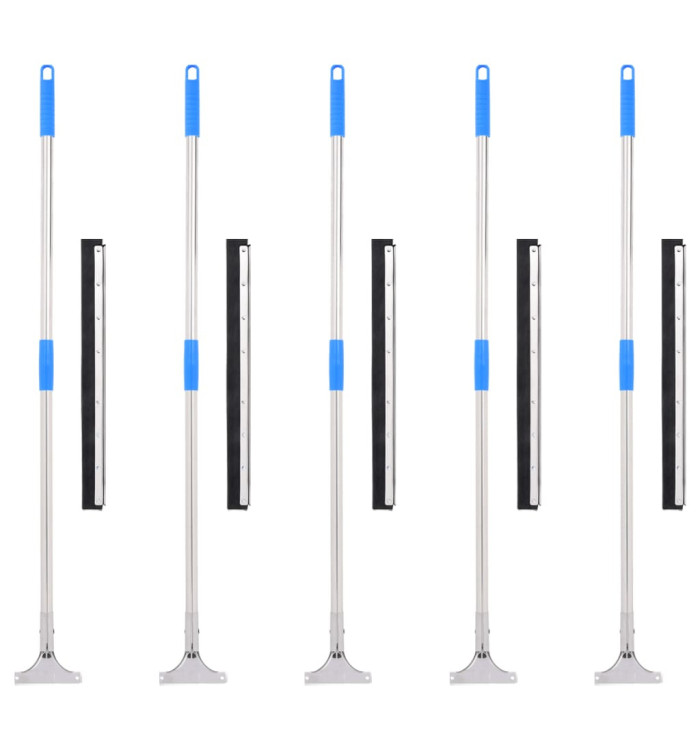 Raclettes à plancher 5 pcs 55x119,5 cm acier et caoutchouc | Mobilier & Déco