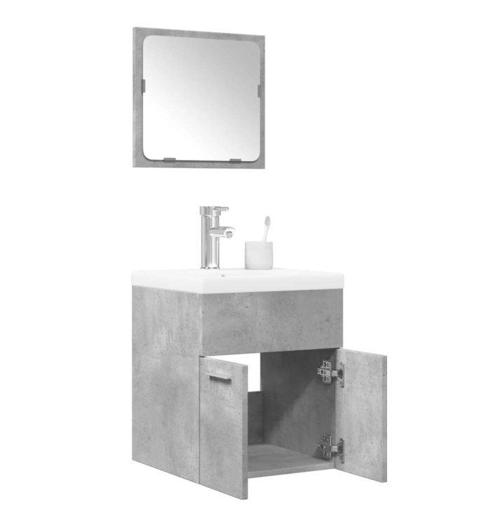 Ensemble de meubles de salle de bain 3 pcs gris béton | Mobilier & Déco