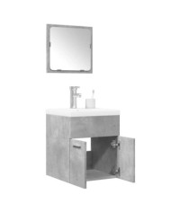 Ensemble de meubles de salle de bain 3 pcs gris béton | Mobilier & Déco