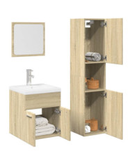 Ensemble de meubles de salle de bain 4 pcs chêne sonoma | Mobilier & Déco