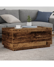 Table basse avec lumières LED vieux bois 90x50x40 cm | Mobilier & Déco
