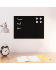 Tableau noir magnétique mural Noir 40x30 cm Verre trempé | Mobilier & Déco
