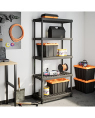 Étagère de rangement à 5 niveaux noir 93,5x45,5x194,5 cm PP | Mobilier & Déco