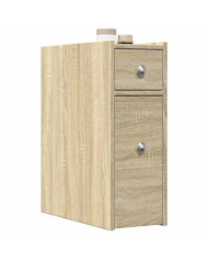 Armoire de salle de bain étroite avec roulettes chêne sonoma | Mobilier & Déco