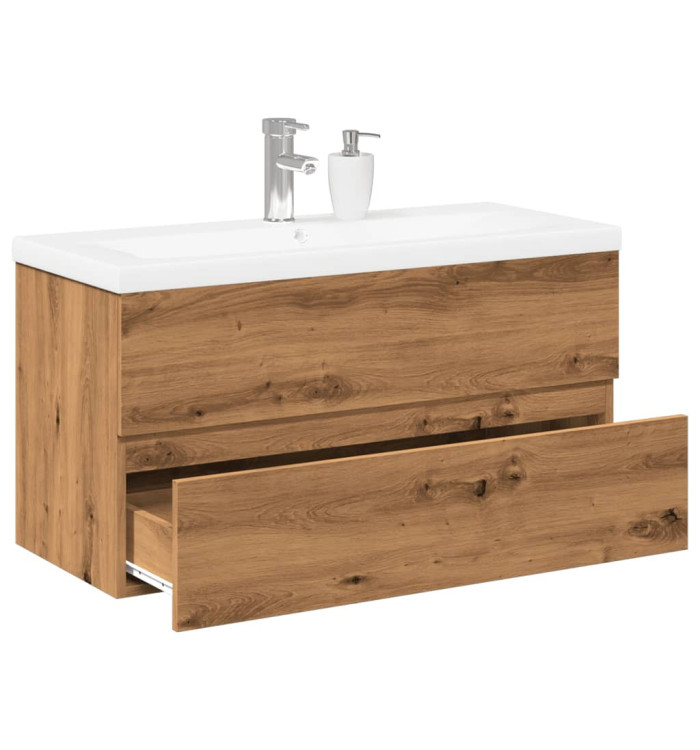 Armoire lavabo avec bassin intégré chêne artisanal | Mobilier & Déco