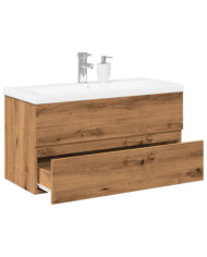 Armoire lavabo avec bassin intégré chêne artisanal | Mobilier & Déco