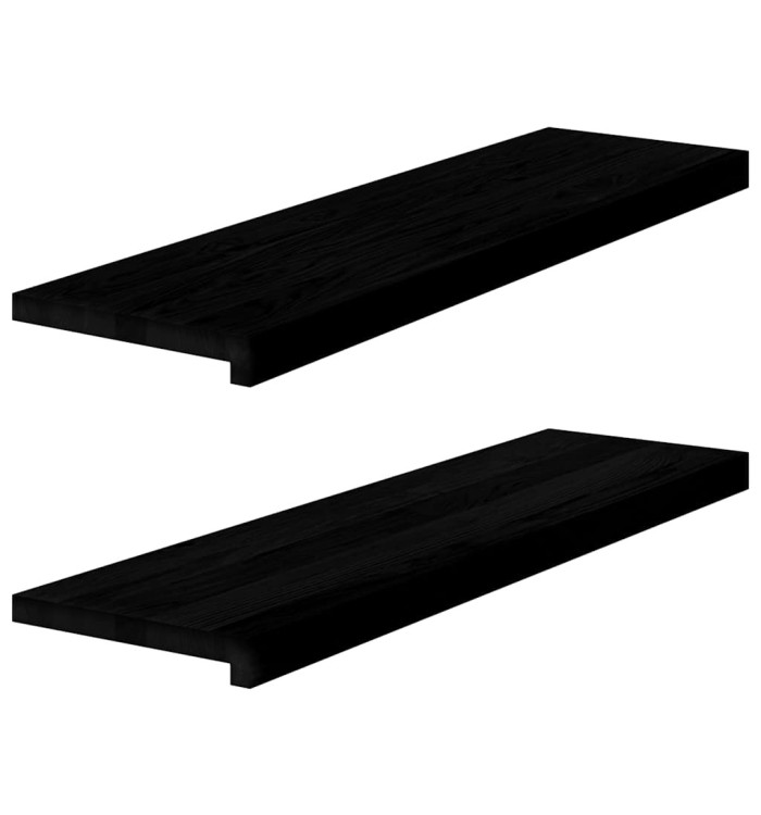 Appuis de fenêtre 2 pcs marron foncé bois de chêne massif | Mobilier & Déco