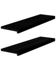 Appuis de fenêtre 2 pcs marron foncé bois de chêne massif | Mobilier & Déco