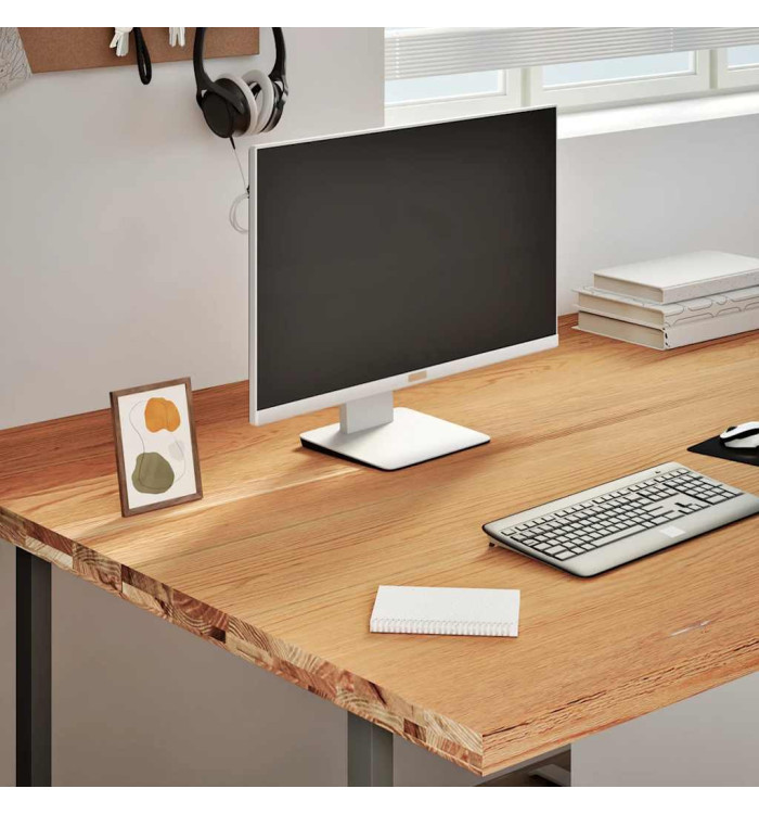 Dessus de bureau marron clair bois chêne massif rectangulaire | Mobilier & Déco