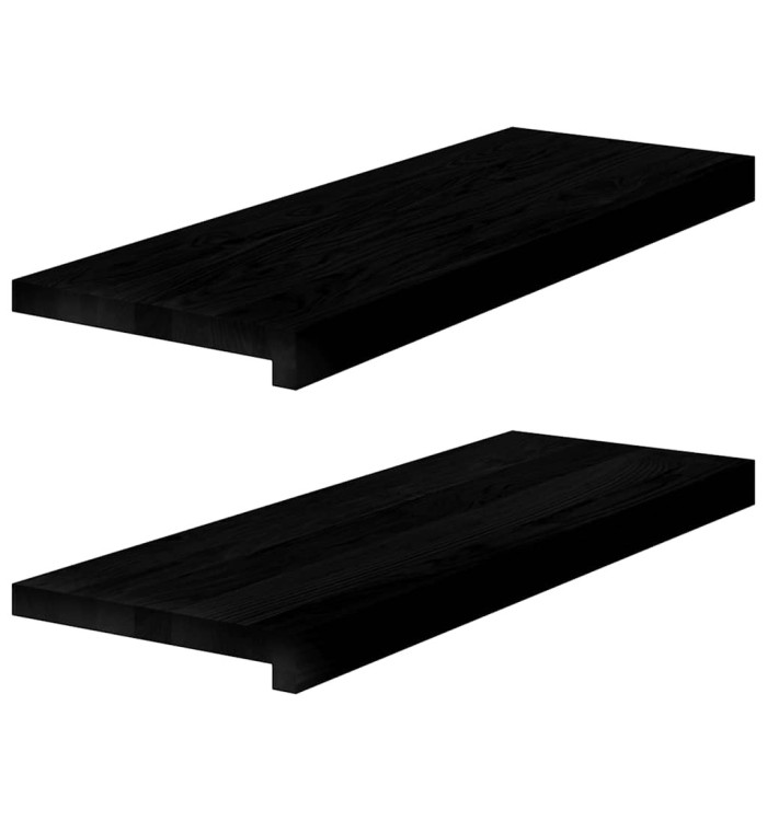 Appuis de fenêtre 2 pcs marron foncé bois de chêne massif | Mobilier & Déco