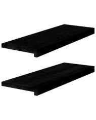 Appuis de fenêtre 2 pcs marron foncé bois de chêne massif | Mobilier & Déco