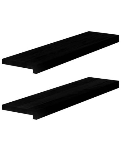 Appuis de fenêtre 2 pcs marron foncé bois de chêne massif | Mobilier & Déco