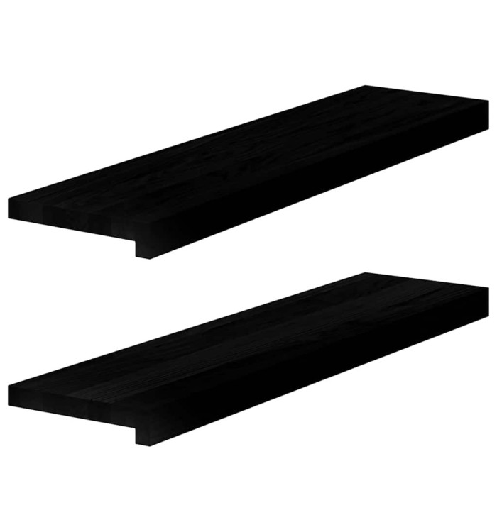 Appuis de fenêtre 2 pcs marron foncé bois de chêne massif | Mobilier & Déco